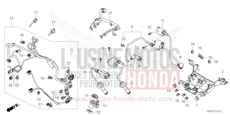 FAISCEAU SECONDAIRE/BOBINE D'ALLUMAGE de Africa Twin DCT PEARL GLARE WHITE (NHB53H) 2021